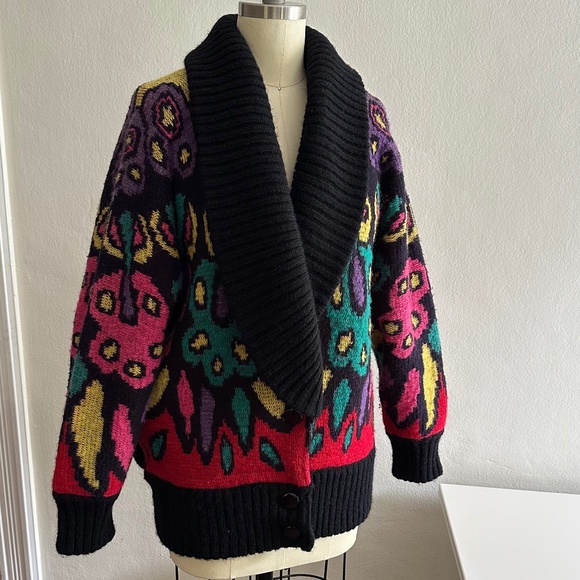 IB Diffusion Sweater 80s Colorful Wool Blend - Picture 1 of 8